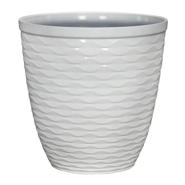 Gardens Caden White Recycled Resin Planter, 15.9in x 15.9in x 16in