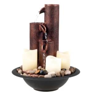 Garden Electric Indoor Water Fountain with LED Lights (Bronze)